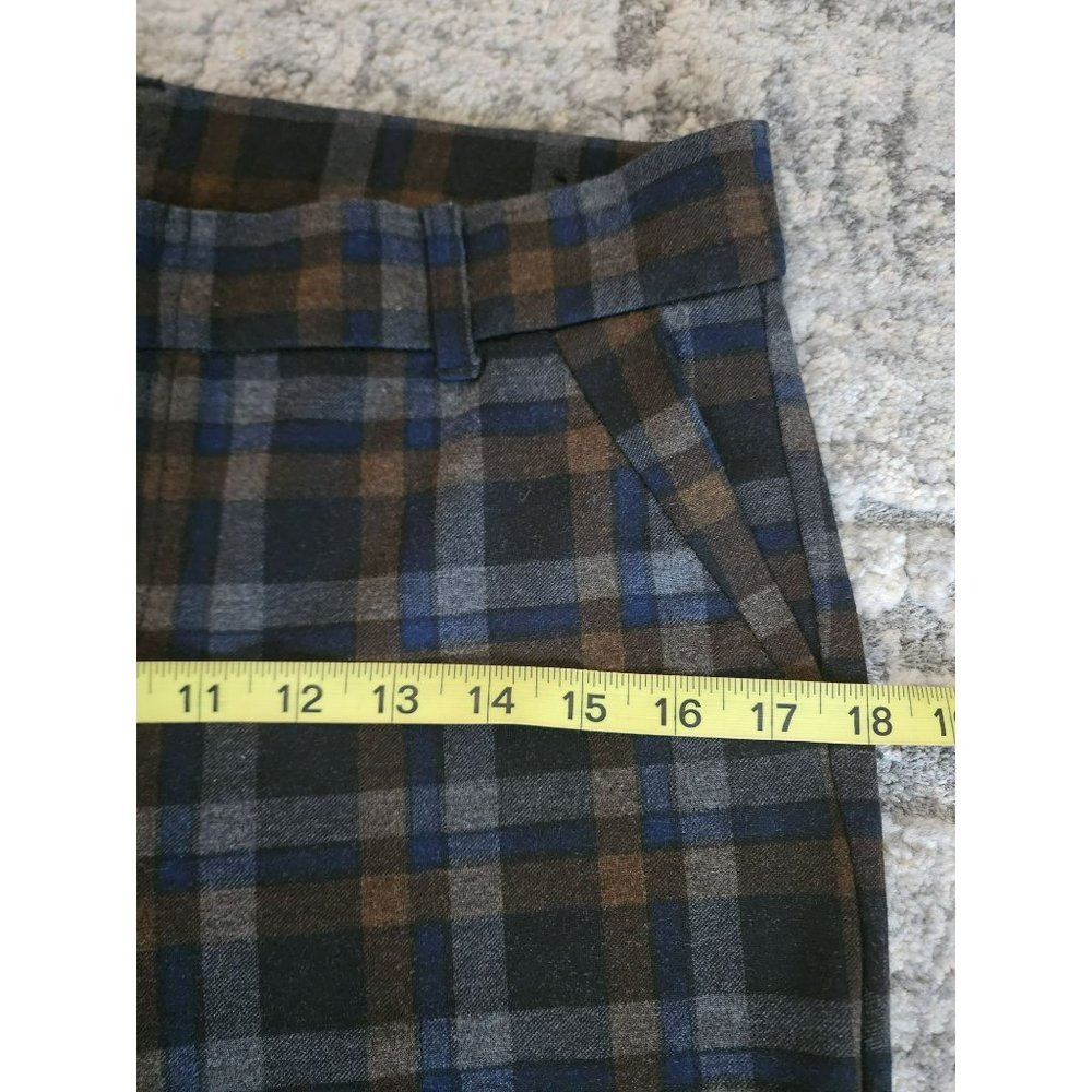 KUT From the Kloth Women's Blue Plaid Diana Skinny Ponte Pants Size 8 - Picture 9 of 10
